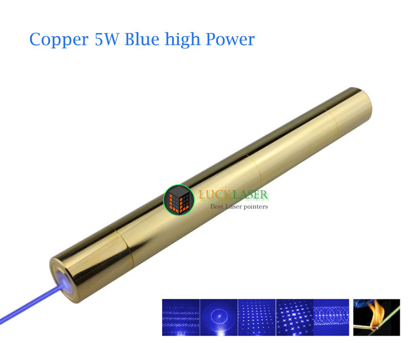 全銅形作 3W 5W 青色レーザーポインター